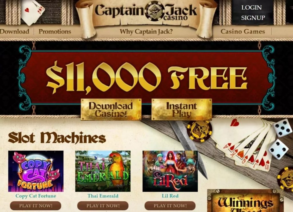 Free Spins with Captain Jack Casino 1